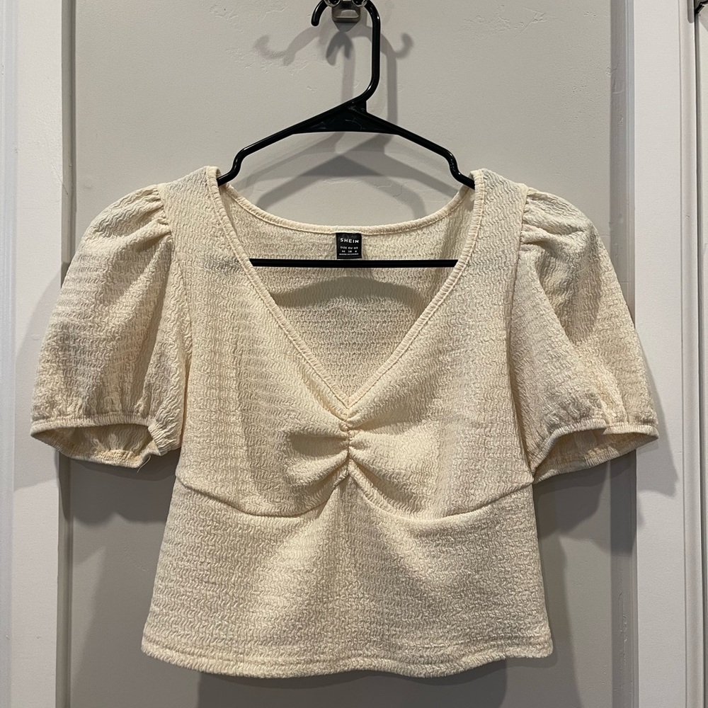 SHEIN cream crop top size small